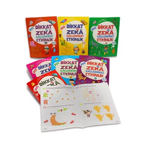 365 Dikkat ve Zeka Güçlendirici Etkinlikler Seti 8 Kitap 3-6 Yaş Çocuklar İçin