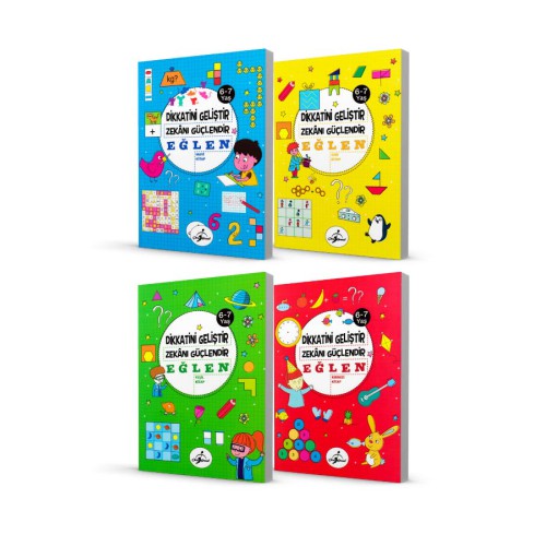 Dikkatini Geliştir. Zekanı Güçlendir ve Eğlen 6-7 Yaş - 4 Kitap Dikkatini Geliştir. Zekanı Güçlendir ve Eğlen 6-7 Yaş - 4 Kitap